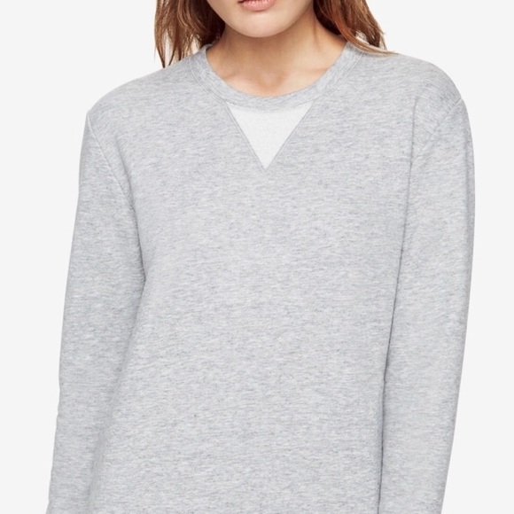 BCBGMAXAZRIA Gray Sweatshirt Dress with Lace Hemline- Size Medium - Picture 3 of 12